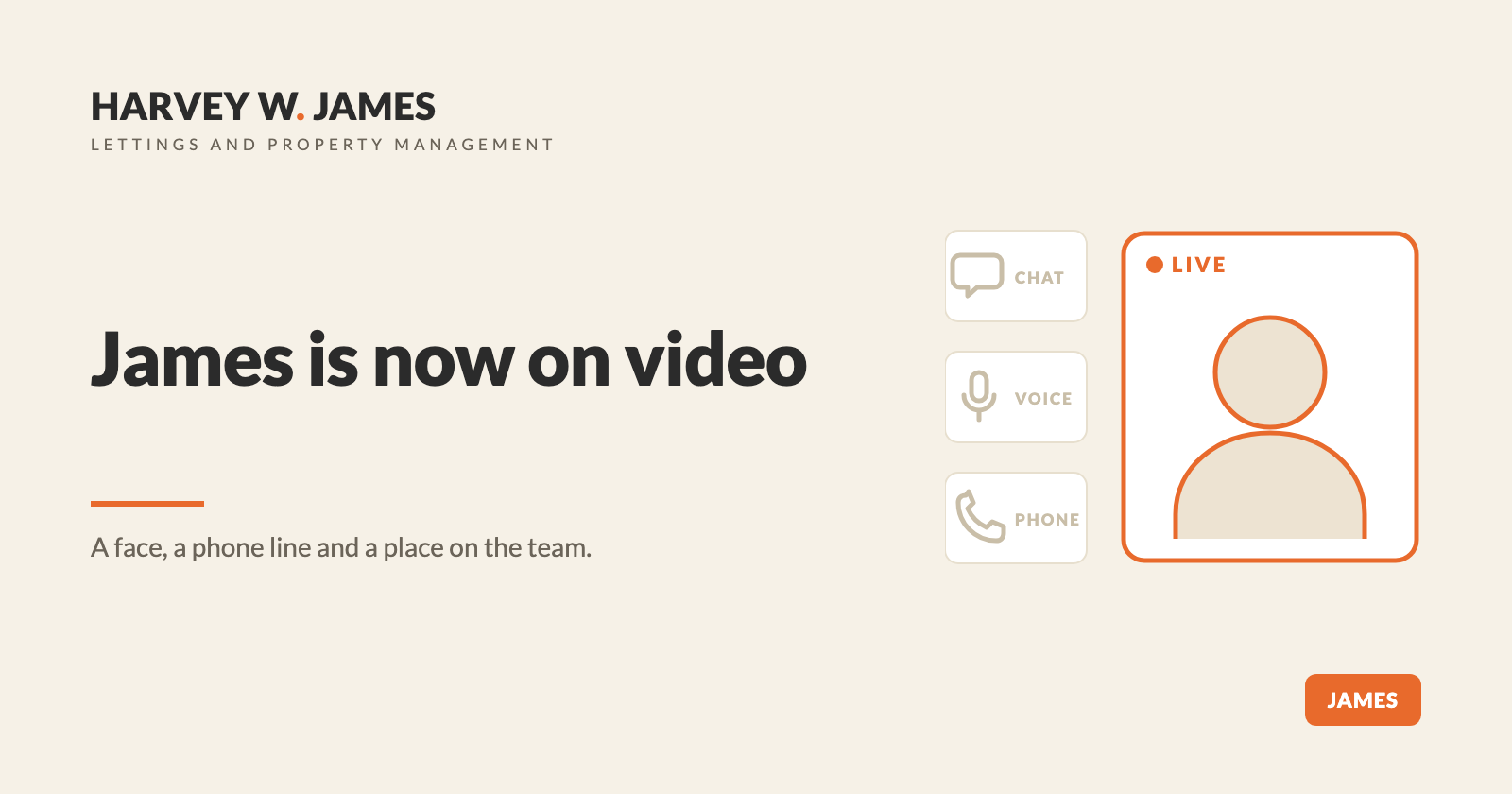 James, three months on: now on video, and part of the team