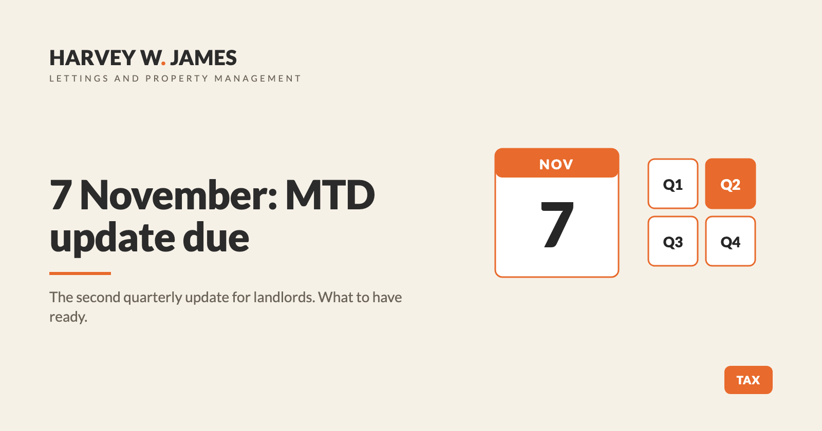 Making Tax Digital: the 7 November quarterly update for UK landlords
