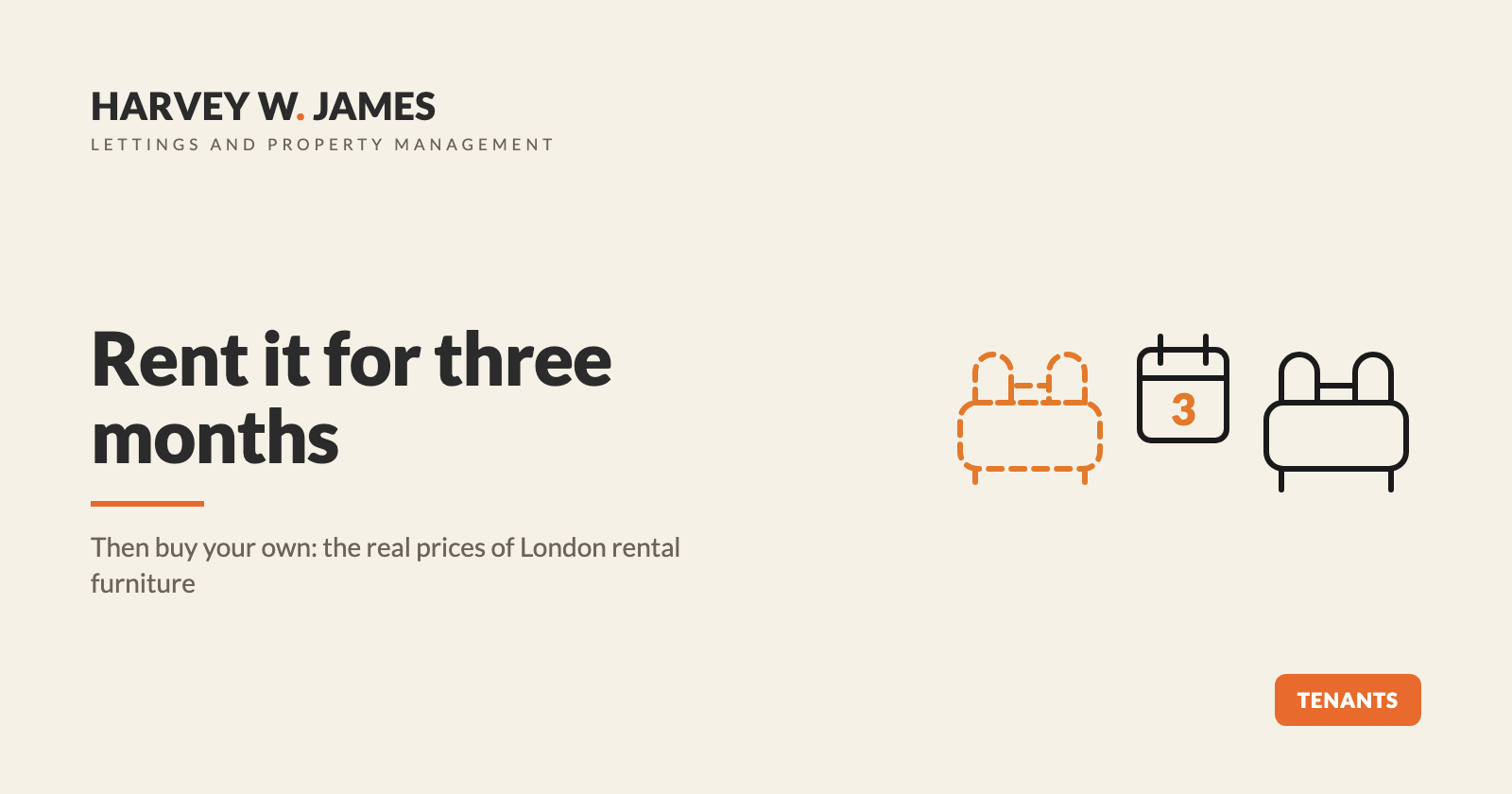 Unfurnished flat, nothing to sit on? Rental furniture in London: what a three-month package really costs